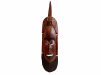Vintage African Small Wooden Bust Mask Wall Decor Intricate Carved Statue Carving Sculpture Wood Tribal Art c1970-80's