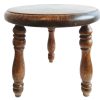 Vintage French Wooden Brown Natural Wood Small Milking Stool Chair Stand Display Rest Plinth Seating Prop circa 1960-1970's