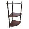 Vintage French Wood Wooden Dark Brown Natural Wood Corner Shelf Shelving Wall Stand Display Plinth Prop circa 1970-1980's