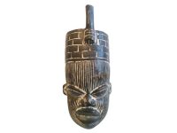 Vintage African Wooden Mask Hanging Wall Hanging Decor Carved Statue Carving Sculpture Wood Tribal Art c1990's