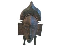 Vintage African Wooden Mask Hanging Wall Hanging Decor Carved Statue Carving Sculpture Wood Tribal Art c1960-70's