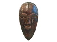 Vintage African Wooden Mask Hanging Wall Hanging Decor Carved Statue Carving Sculpture Wood Tribal Art c1960-70's