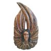 Vintage South American Angel Influence Decorative Wooden Wall Hanging Decor Carving Sculpture c1960-70's