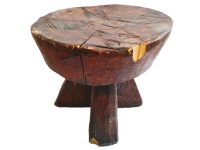 Vintage African Arabian Bedouin Desert Wooden Wood Small Milking Stool Chair Stand Display Foot Rest Plinth Seating c1970's