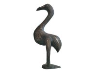 Vintage Fantasy Black Gold Metal Excotic Bird Figurine Minimalistic Ornament Decor Design Animal c1980's