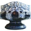 Antique French Majolica Decorative Cache Pot Barbotine Plant Holder Planter Glazed Earthenware Ceramic Circa 1900's