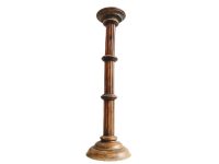 Vintage French Plinth Screw Style Stand Wood Wooden Heavy High Tall Ornament Pot Display Rest Design c1970-80's
