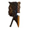 Vintage African Small Wooden Bust Mask Wall Decor Intricate Carved Statue Carving Sculpture Wood Tribal Art c1980-90's