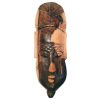 Vintage African Small Wooden Bust Mask Wall Decor Intricate Carved Statue Carving Sculpture Wood Tribal Art c1980-90's