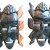 Vintage African Small Wooden Bust Mask Wall Decor Intricate Carved Statue Carving Sculpture Wood Tribal Art c1980-90's