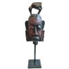 Vintage African Medium Wooden Bust Mask Wall Decor Intricate Carved Statue Carving Sculpture Wood Tribal Art c1980-90's