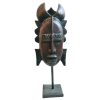 Vintage African Medium Wooden Bust Mask Wall Decor Intricate Carved Statue Carving Sculpture Wood Tribal Art c1980-90's