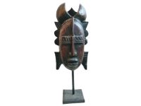 Vintage African Medium Wooden Bust Mask Wall Decor Intricate Carved Statue Carving Sculpture Wood Tribal Art c1980-90's