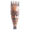 Vintage African Small Wooden Bust Mask Wall Decor Intricate Carved Statue Carving Sculpture Wood Tribal Art c1970-80's