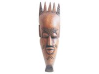 Vintage African Small Wooden Bust Mask Wall Decor Intricate Carved Statue Carving Sculpture Wood Tribal Art c1970-80's