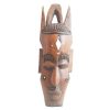 Vintage African Small Wooden Bust Mask Wall Decor Intricate Carved Statue Carving Sculpture Wood Tribal Art c1970-80's