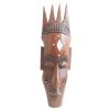 Vintage African Small Wooden Bust Mask Wall Decor Intricate Carved Statue Carving Sculpture Wood Tribal Art c1970-80's