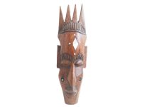 Vintage African Small Wooden Bust Mask Wall Decor Intricate Carved Statue Carving Sculpture Wood Tribal Art c1970-80's