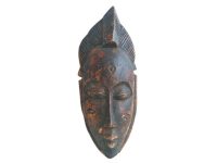Vintage African Small Wooden Bust Mask Wall Decor Intricate Carved Statue Carving Sculpture Wood Tribal Art c1960-70's