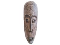 Vintage African Large Wooden Bust Mask Wall Decor Intricate Carved Statue Carving Sculpture Wood Tribal Art c1970-80's