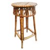 Vintage Vietnamese Wooden Decorative Bamboo Stool Chair Seating Stand Plinth Design Prop Conservatory Plant Pot c1980-90's