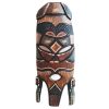 Vintage African Medium Wooden Bust Mask Wall Decor Intricate Carved Statue Carving Sculpture Wood Tribal Art c1980-90's