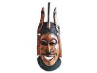 Vintage African Medium Wooden Bust Mask Wall Decor Intricate Carved Statue Carving Sculpture Wood Tribal Art c1980-90's