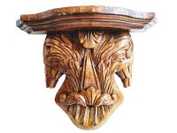 Vintage French Ornate Wooden Wood Wall Mounted Shelf Support Stand Display Wall Hanging Display Decor Finishing circa 1970's