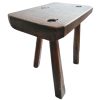 Vintage French Wooden Brown Heavy Natural Wood Small Stool Bench Chair Stand Display Rest Plinth Seating Prop c1950-60's