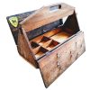 Vintage French Hand Made Wooden Wood Craft Tool Portable Carry Carrying Case Box Carry Stand Display Toolbox circa 1940-50's