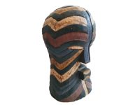 Vintage African Wooden Mask Hanging Wall Hanging Decor Carved Statue Carving Sculpture Wood Tribal Art c1980-90's