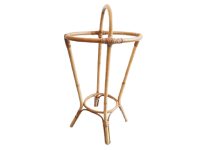 Vintage Thai Wood Bamboo Wooden Umbrella Walking Stick Stand Container Pot Doorway Hallway Decor Tray Cloakroom c1980's