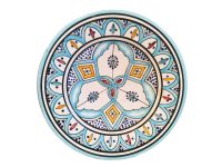 Vintage Moroccan Light Blue White Serving Bowl Dish Plate Wall Hanging Ornament Decor Design Terracotta c1960-70's