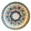 Vintage Moroccan Green White Extra Large Serving Bowl Dish Plate Wall Hanging Ornament Decor Design Terracotta c1950-60's