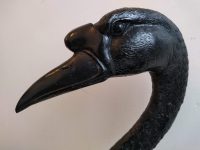 Alternative view of Vintage French Large Bronze Brass Metal Large Black Swan Ornament Figurine Display Lifesize Statue Casting Cast c1960-70's