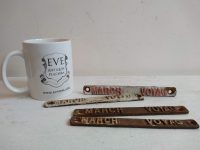 Alternative view of Vintage French Railway Carriage Iron Plaques Plates Badges March Voyag Railroad Memorabillia France circa 1972