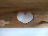 Alternative view of Vintage American Wood Wooden Brown Natural Wood Wall Fixing Peg Coat Hanger Kitchen Shelf Shelving Stand Heart c1980-1990's