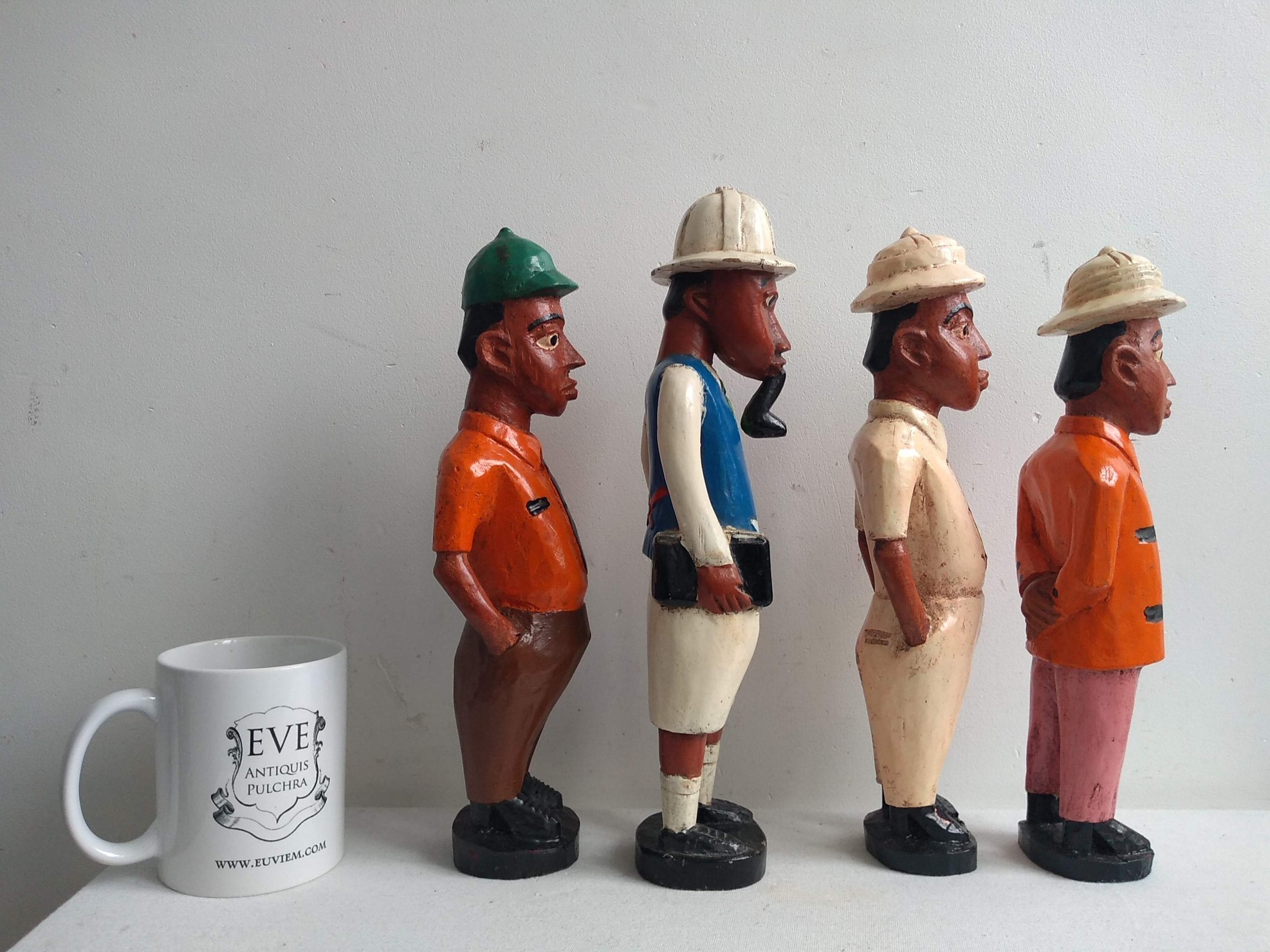 Vintage African Man Workman Tradesman Statue Figurine Male Carving Sculpture Wooden Primitive Tribal Art c1970-80’s 3 Vintage African Man Workman Tradesman Statue Figurine Male Carving Sculpture Wooden Primitive Tribal Art c1970-80's - Image 3