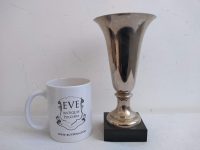 Alternative view of Vintage French Goblet Tall Trophy Winner Cup Prize Award Unengraved c1970's