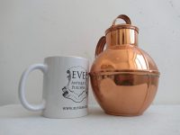 Alternative view of Vintage French Small Copper Coloured Coated Metal Rustic Water Milk Jug Pitcher Watering Can Vase Pot circa 1980-90's