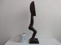 Alternative view of Vintage African Spoon Woman Wooden Standing Decor Carved Statue Carving Sculpture Wood Tribal Art Africa c1970-80's