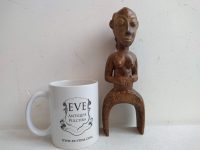 Alternative view of Vintage African Small Woman Pulley Wooden Standing Decor Carved Statue Carving Sculpture Wood Tribal Art c1970-80's