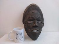 Alternative view of Vintage African Wooden Mask Hanging Wall Decor Intricately Carved Statue Carving Sculpture Wood Tribal Art c1970-80's