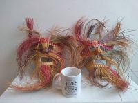 Alternative view of Vintage South American Style Mask Decorative Woven Wicker Wall Hanging Decor Carving Sculpture Tribal Art c1980-90's