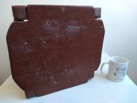 Alternative view of Vintage French Small Home Made Table Wooden Wood Stool Chair Seat Side Stand Flower Pot Ornament Display Prop c1950-60's