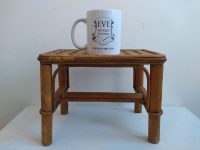 Alternative view of Vintage Asian Table Small Stand Bamboo Plant Pot Display Plinth Flower Temple Offering Canework Cane circa 1960-70's