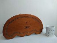 Alternative view of Vintage French Small Stool Table Wooden Wood Chair Seat Side Stand Flower Pot Ornament Display Shelf Prop circa 1960-70's