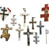 Vintage French Mixed Metal Shell Crucifix Collection Necklace Pendant Catholic Church Cross Religious Jesus c1950-80's