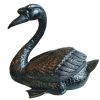 Vintage French Large Bronze Brass Metal Large Black Swan Ornament Figurine Display Lifesize Statue Casting Cast c1960-70's