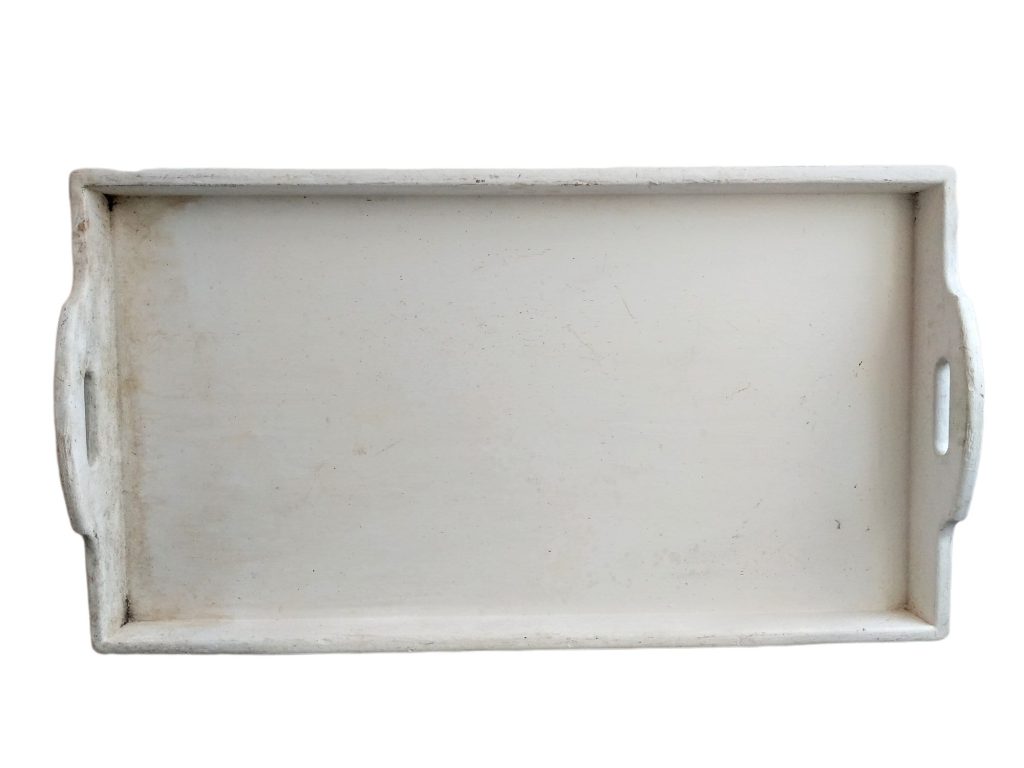 Vintage French Shabby White Wooden Wood Extra Large Bread Cake Patisserie Display Tray Dish Platter Decor circa 1960-70’s